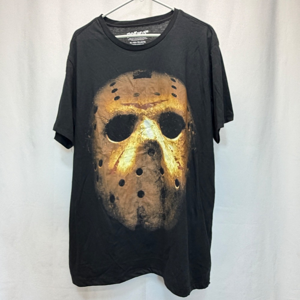Friday The 13th T-Shirt Mens XL Black Jason Voorhees Mask Horror Graphic Tee